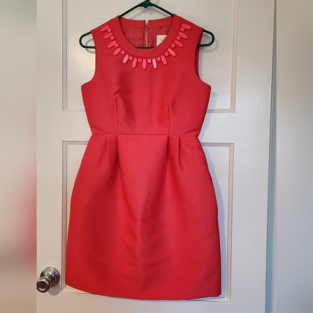 Kate Spade Sleeveless Coral Pink Jewel-Neck Dress Size 0